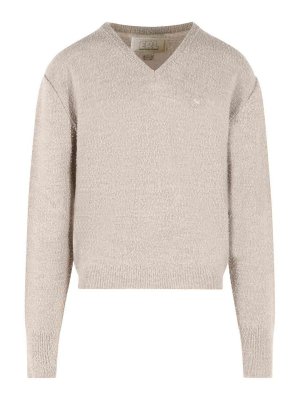 ERL: Strickpullover mit Rundhalsausschnitt - Rundhalspullover - Beige