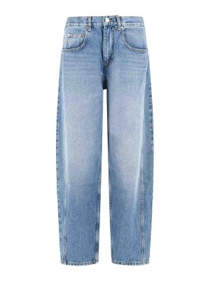 ISABEL MARANT: jeans dritti, a sigaretta - Jeans in denim azzurro chiaro Oriane