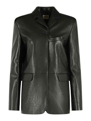 KHAITE: leather jacket - Sarmine Black Leather Jacket