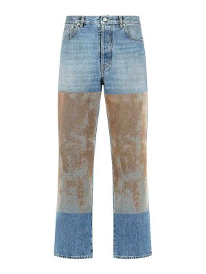 Maison Margiela: jeans dritti, a sigaretta - Jeans di cotone blu