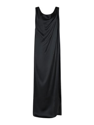 Maison Margiela: maxi dresses - Black Silk Blend Maxi Dress