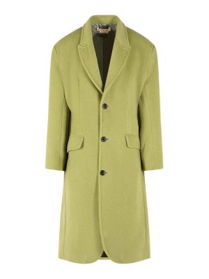 Marni: long coats - Green Wool Coat