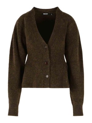 ROTATE Birger Christensen: cardigans - Brown Alpaca Blend Cardigan