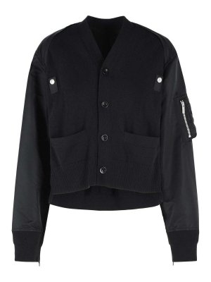 Sacai: Cárdigans - Cárdigan - Negro