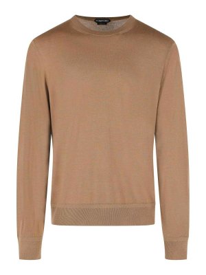 TOM FORD: Strickpullover mit Rundhalsausschnitt - Rundhalspullover - Braun