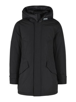 WOOLRICH: parkas - Polar High Collar Black Cotton Blend Parka