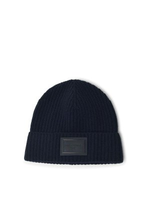 DOLCE & GABBANA: beanies - Blue Cashmere Beanie