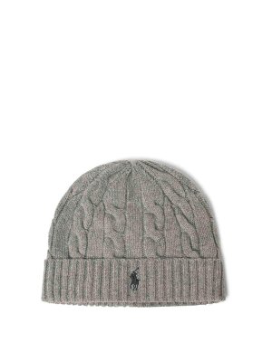 POLO RALPH LAUREN: beanies - Grey Wool And Cashmere Beanie
