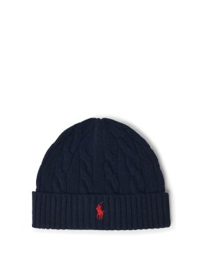 POLO RALPH LAUREN: beanies - Blue Wool And Cashmere Beanie