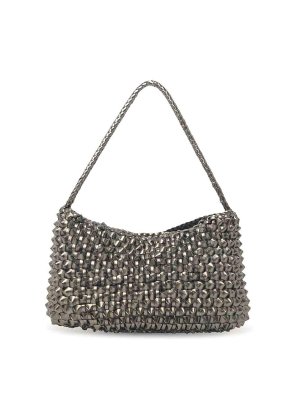 DRAGON DIFFUSION: shopper - Borsa in pelle argentata