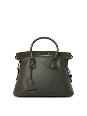 Maison Margiela: totes bags - Medium  Green Leather Bag