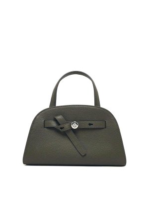 TORY BURCH: totes bags - Romy Small Top Case In Green Leather