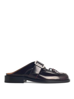 Marni: Mocassini e slippers - Sabot in pelle bordeaux