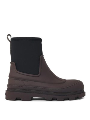 MONCLER: ankle boots - Vera Pulse Brown And Black Rubber Ankle Boots
