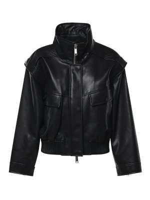 Self Portrait: bombers - Bomber bomber jacket in leather