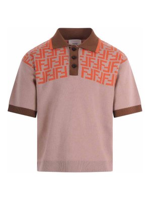 Fendi Jr: polo shirts - Cotton polo with FF monogram