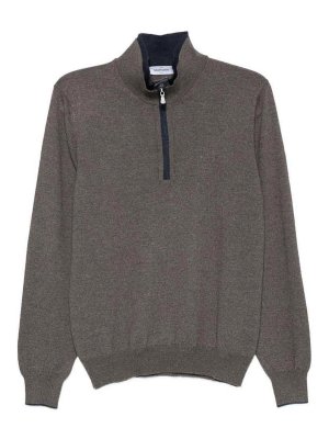 GRAN SASSO: maglia collo rotondo - Maglia in lana con mezza zip