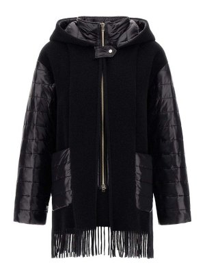 HERNO: padded jackets - Wool jacket with quilted sleeves