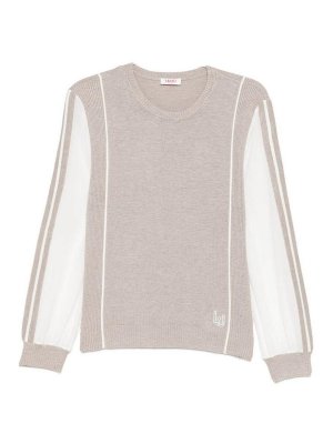 Liu Jo: Strickpullover mit Rundhalsausschnitt - Rundhalspullover - Grau