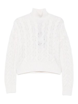 MAX MARA STUDIO: Strickpullover mit Rundhalsausschnitt - Rundhalspullover - Weiß