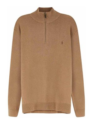 POLO RALPH LAUREN: crew necks - Merino wool half-zip sweater