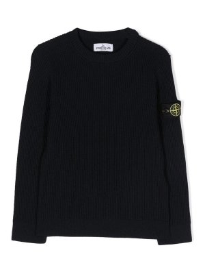 STONE ISLAND: Pull col rond - Pull Col Rond - Bleu Foncé