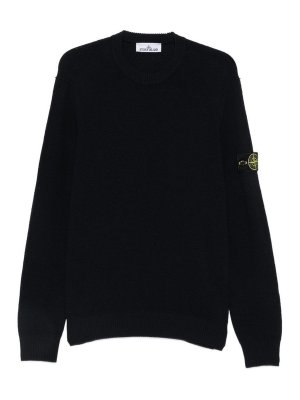 STONE ISLAND: Pull col rond - Pull Col Rond - Bleu Foncé