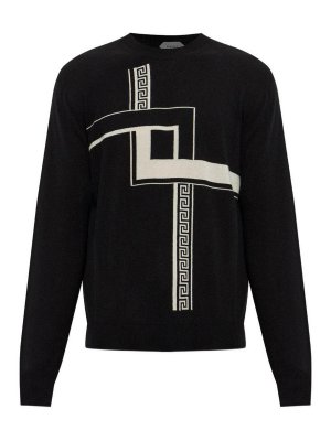 VERSACE: Pull col rond - Pull Col Rond - Noir
