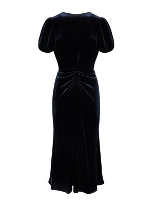 VICTORIA BECKHAM: ニーレングスドレス - 膝丈ドレス - ダークブルー