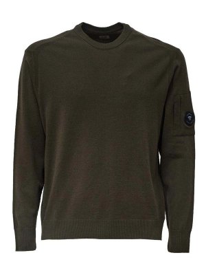 C.P. COMPANY: Pull col rond - Pull Col Rond - Vert