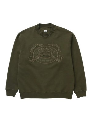 C.P. COMPANY: Pull col rond - Pull Col Rond - Vert