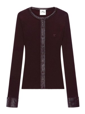 Courreges: Cardigans - Cardigan - Bordeaux