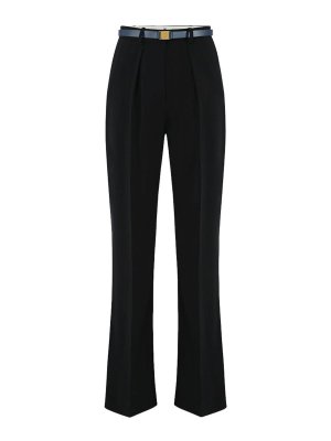 ELISABETTA FRANCHI: カジュアルトラウザー - カジュアルパンツ - 黒