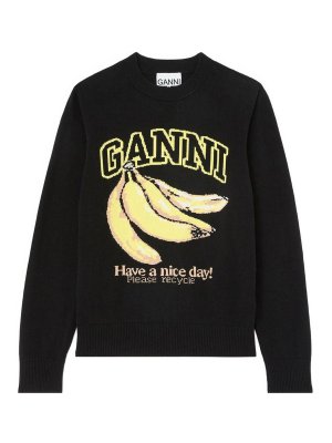 GANNI: スウェット＆セーター - スウェットシャツ/セーター - 黒