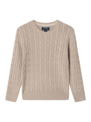 POLO RALPH LAUREN: Strickpullover mit Rundhalsausschnitt - Rundhalspullover - Beige