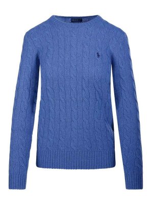 POLO RALPH LAUREN: Strickpullover mit Rundhalsausschnitt - Rundhalspullover - Blau