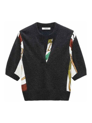 DOROTHEE SCHUMACHER: Col en V - Pull À Col V - Gris