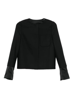 Courreges: casual jackets - Satin-detail tailored jacket