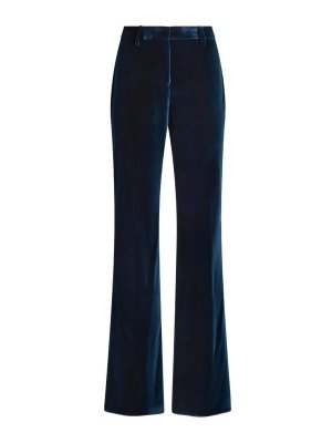 ETRO: casual trousers - Cotton velvet flared trousers