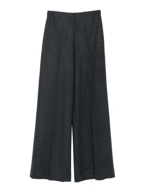 HARRIS WHARF LONDON: casual trousers - Flared superfine merino trousers