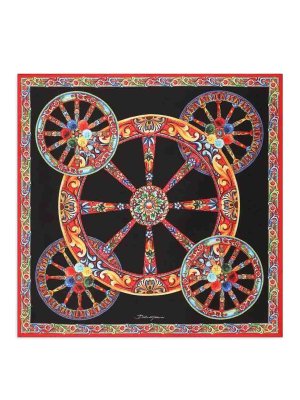 DOLCE & GABBANA: scarves - Carretto-print silk twill scarf