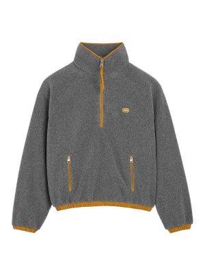 AMI PARIS: crew necks - High-collar knit zip jacket