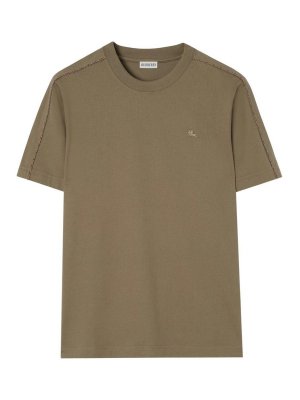 BURBERRY: t-shirts - Cotton T-shirt with Check trim