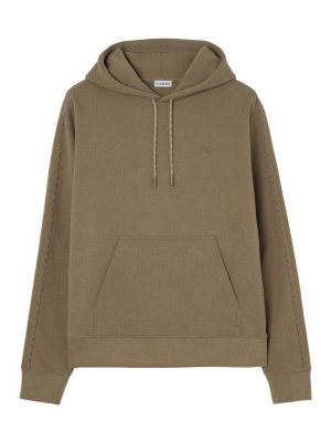 BURBERRY: crew necks - Check-trim cotton hoodie