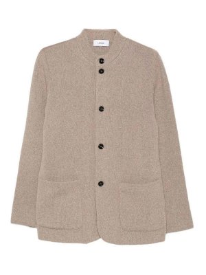 LARDINI: blazers - Cashmere knit single-breasted blazer