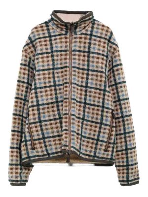 MONCLER: crew necks - Grenoble reversible check jacket