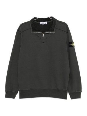 STONE ISLAND: t-shirts - Organic cotton half-zip sweatshirt
