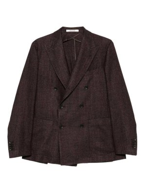 TAGLIATORE: blazers - Double-breasted wool-silk blazer