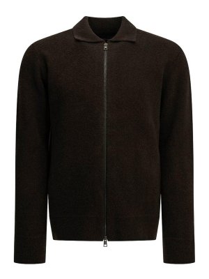 TAGLIATORE: crew necks - Zip-up wool-blend cardigan