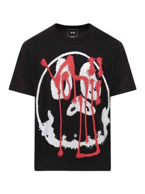 Y-3: Tシャツ - Tシャツ - 黒